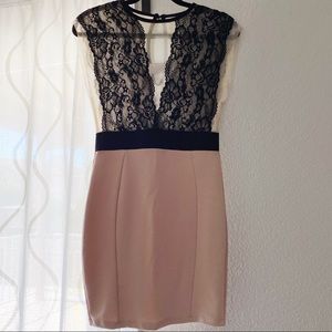 Mesh & Lace Mini Dress
